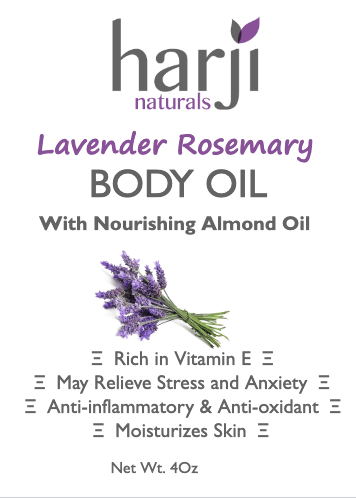 Body Oil with Nourishing Almond Oil - Lavender Rosemary