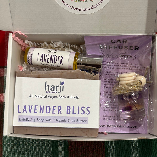 Aroma Bouquet - Gift Box with Soap, Car Diffuser & Perfume Roll-On