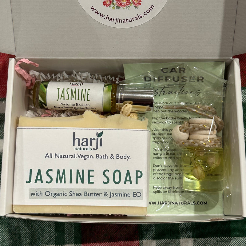 Aroma Bouquet - Gift Box with Soap, Car Diffuser & Perfume Roll-On