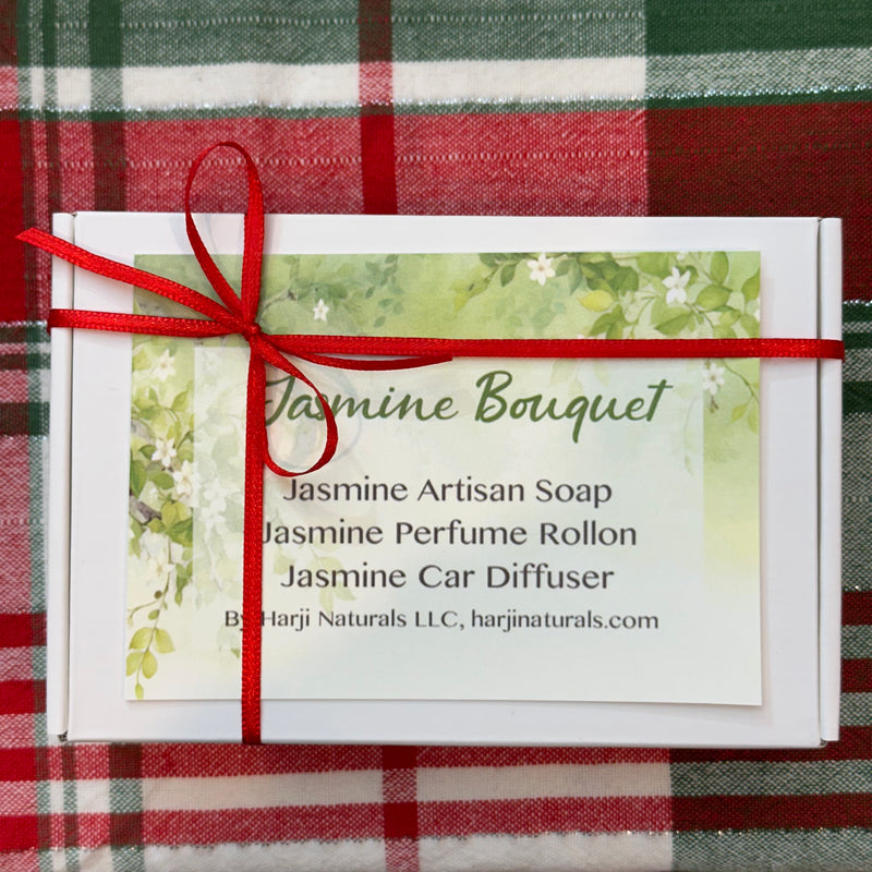 Aroma Bouquet - Gift Box with Soap, Car Diffuser & Perfume Roll-On
