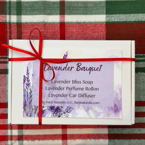 Aroma Bouquet - Gift Box with Soap, Car Diffuser & Perfume Roll-On