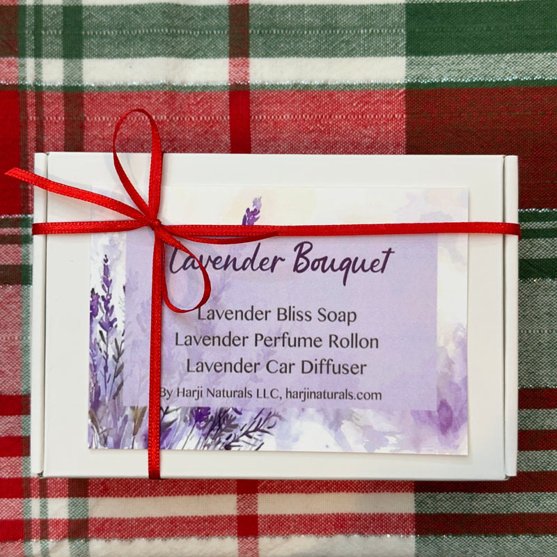 Aroma Bouquet - Gift Box with Soap, Car Diffuser & Perfume Roll-On