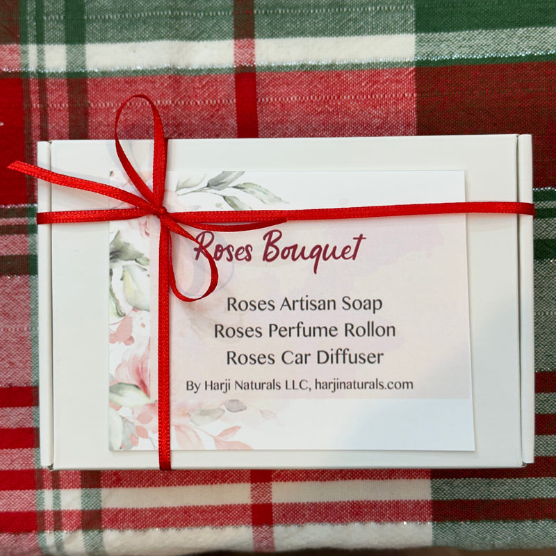 Aroma Bouquet - Gift Box with Soap, Car Diffuser & Perfume Roll-On
