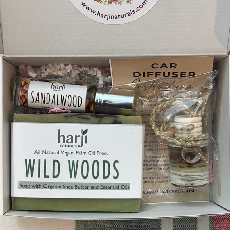 Aroma Bouquet - Gift Box with Soap, Car Diffuser & Perfume Roll-On