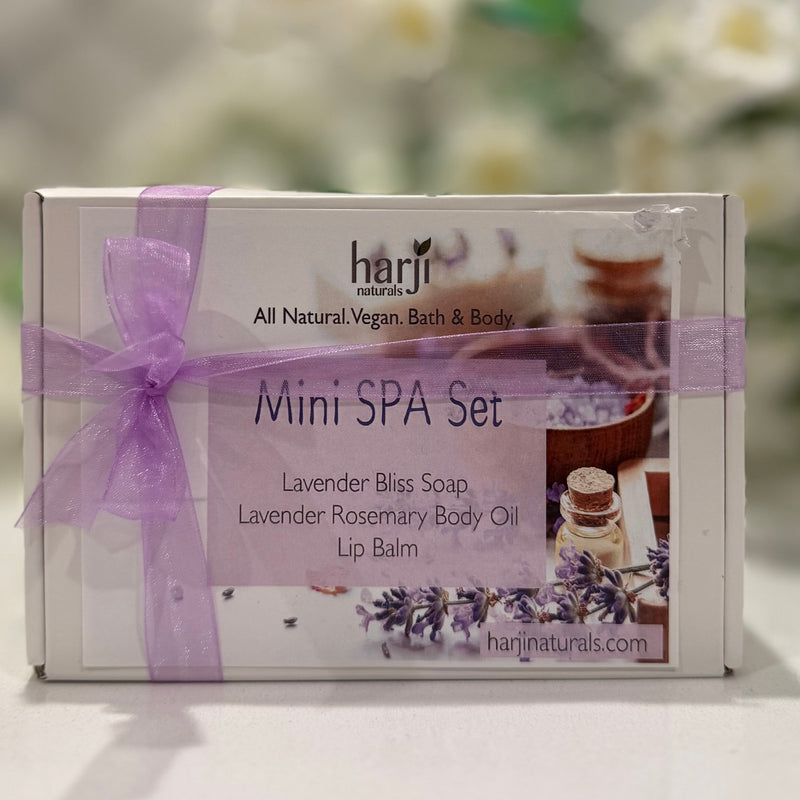 Mini SPA Set - Soap, Small Body Oil (2.5oz) and Lip Balm Tube