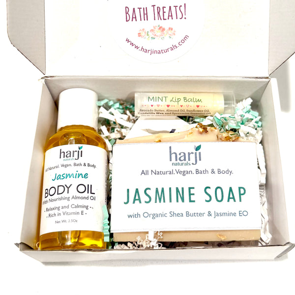 Mini SPA Set - Soap, Small Body Oil (2.5oz) and Lip Balm Tube