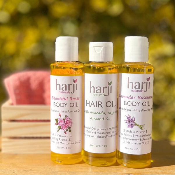 Body Oils Set with Hair Oil