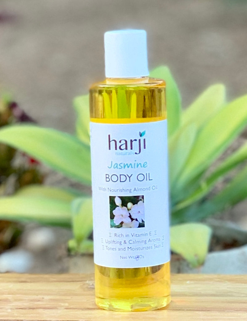 Body Oil with Nourishing Almond Oil - Jasmine – Harji Naturals LLC