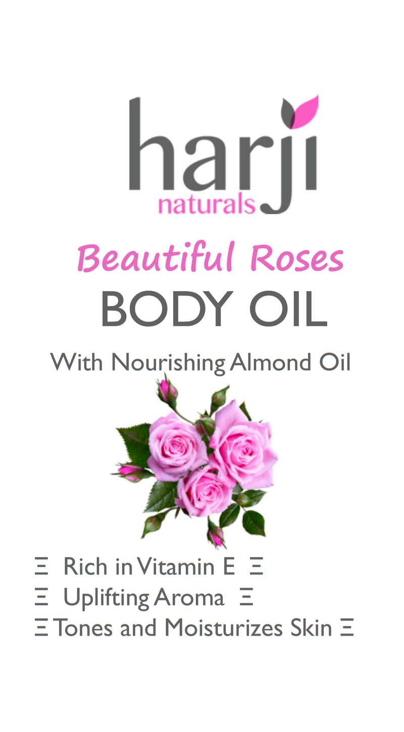Body Oil with Nourishing Almond Oil - Beautiful Roses